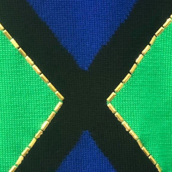 St John Sportswear by Marie Gray Vintage Colorblock Luxury Knit Sweater Sz XL /L - Picture 4 of 8